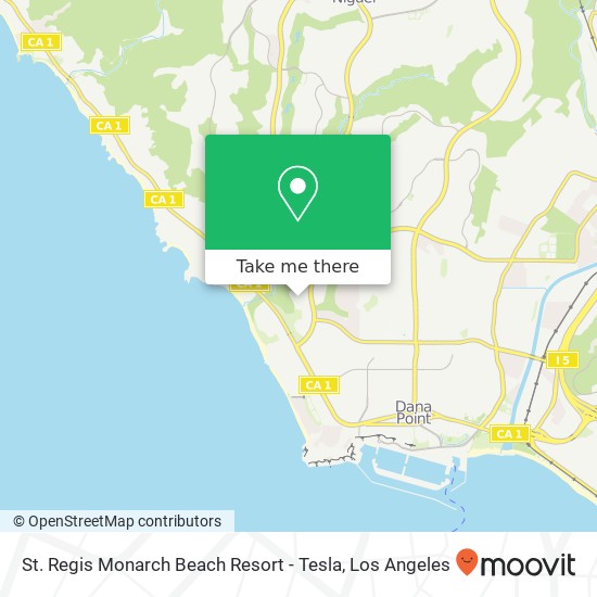 St. Regis Monarch Beach Resort - Tesla map