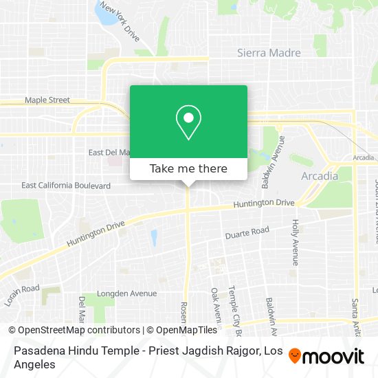 Mapa de Pasadena Hindu Temple - Priest Jagdish Rajgor