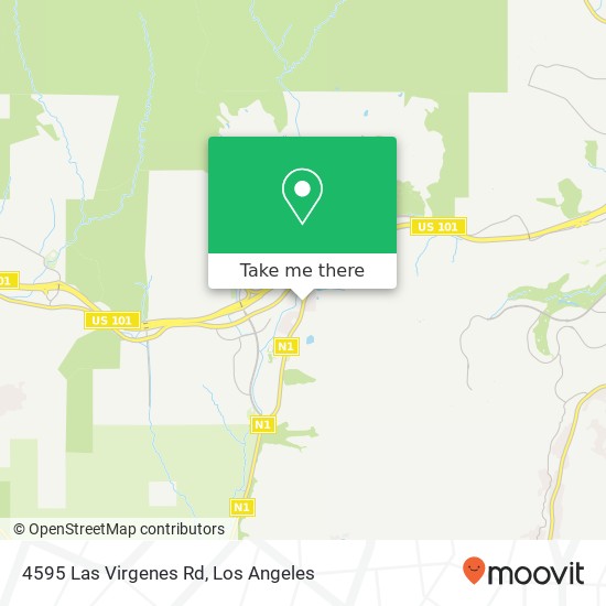 Mapa de 4595 Las Virgenes Rd
