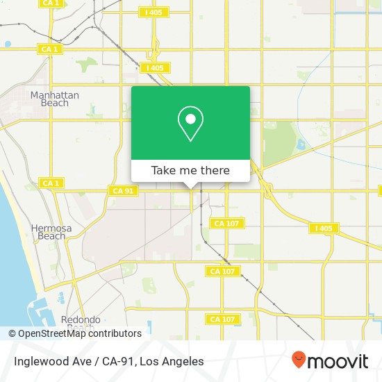 Inglewood Ave / CA-91 map