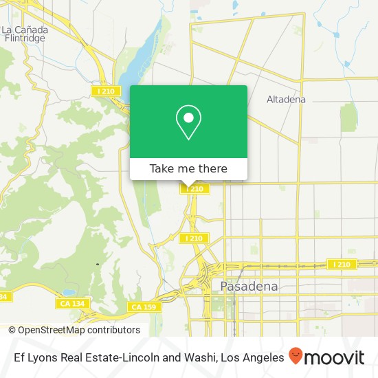 Ef Lyons Real Estate-Lincoln and Washi map