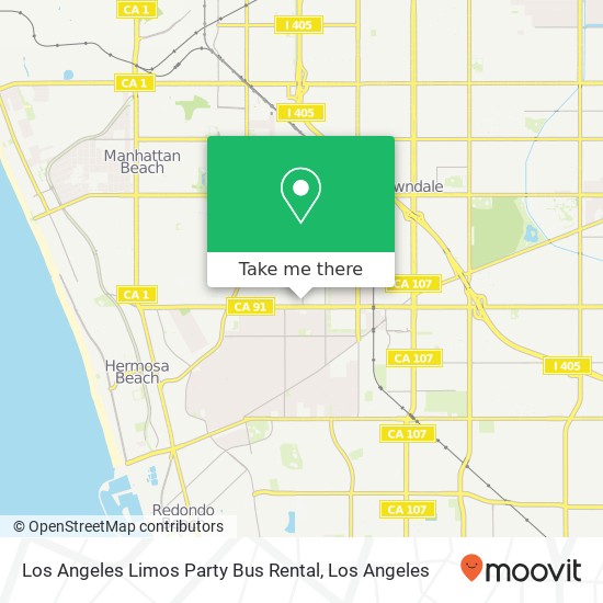 Los Angeles Limos Party Bus Rental map