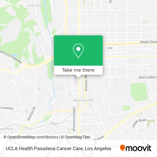 Mapa de UCLA Health Pasadena Cancer Care
