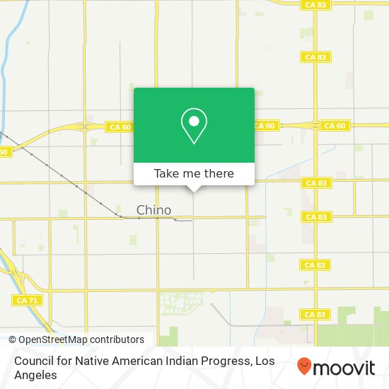 Council for Native American Indian Progress map