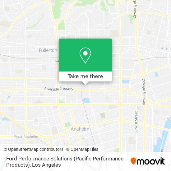 Mapa de Ford Performance Solutions (Pacific Performance Products)