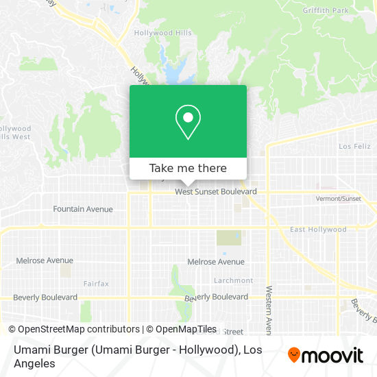 Mapa de Umami Burger (Umami Burger - Hollywood)