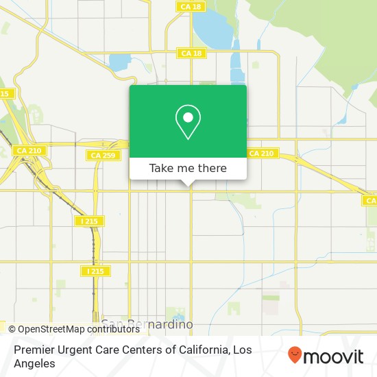 Mapa de Premier Urgent Care Centers of California