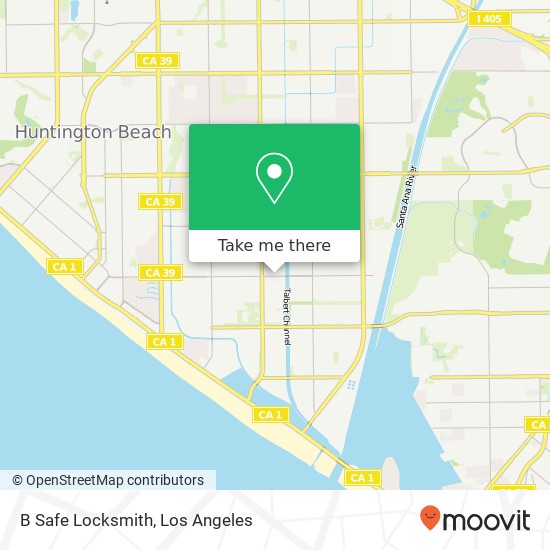 B Safe Locksmith map