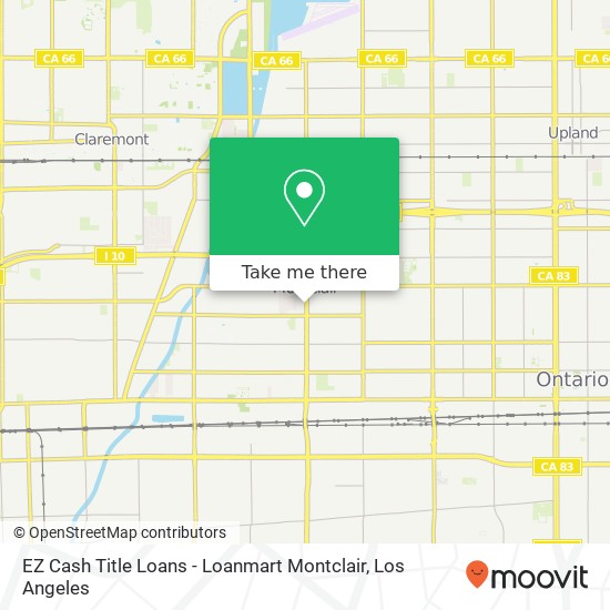 Mapa de EZ Cash Title Loans - Loanmart Montclair