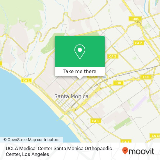 Mapa de UCLA Medical Center Santa Monica Orthopaedic Center
