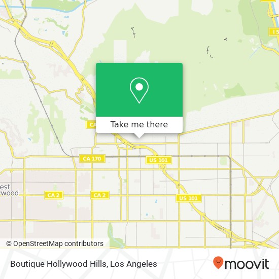 Boutique Hollywood Hills map