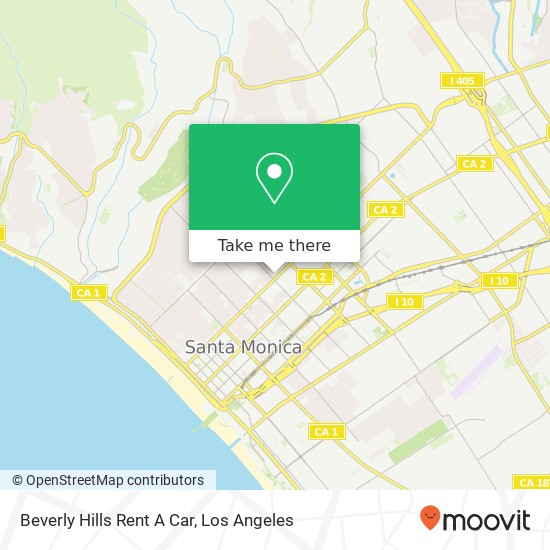 Mapa de Beverly Hills Rent A Car