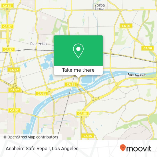 Mapa de Anaheim Safe Repair