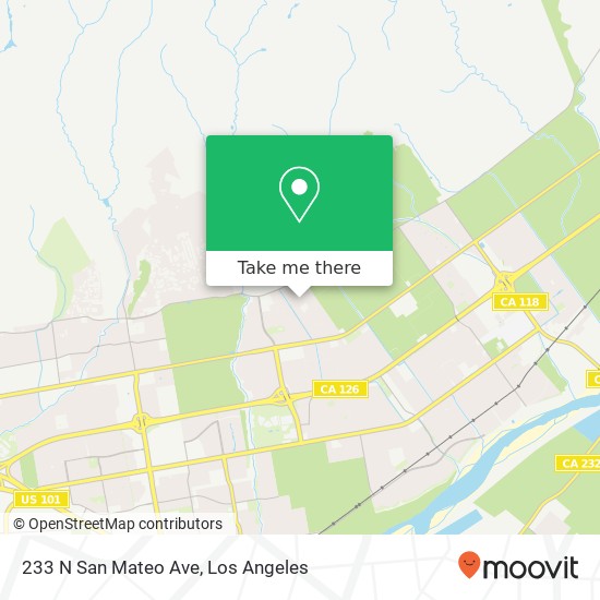Mapa de 233 N San Mateo Ave