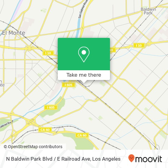 N Baldwin Park Blvd / E Railroad Ave map