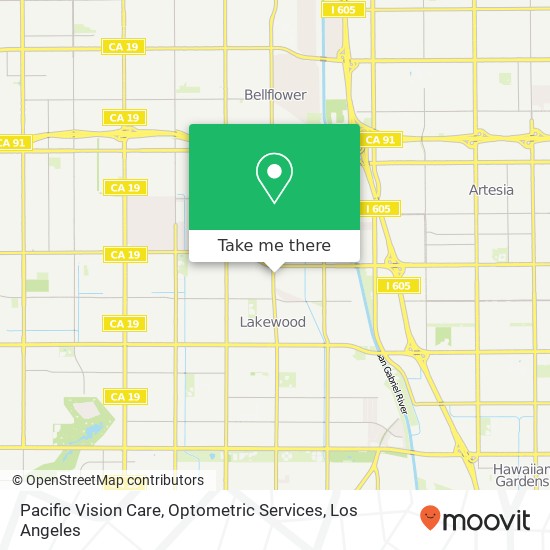 Pacific Vision Care, Optometric Services map