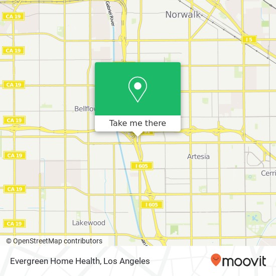 Evergreen Home Health map