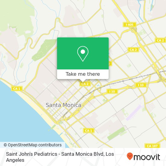 Saint John's Pediatrics - Santa Monica Blvd map