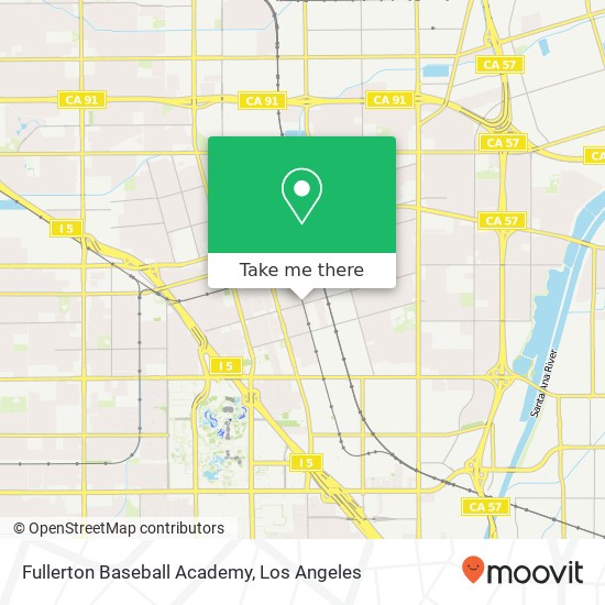 Mapa de Fullerton Baseball Academy