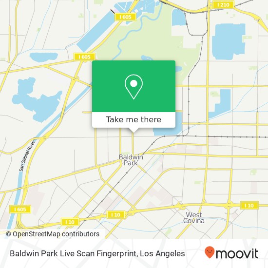 Baldwin Park Live Scan Fingerprint map