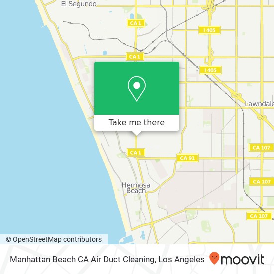 Manhattan Beach CA Air Duct Cleaning map