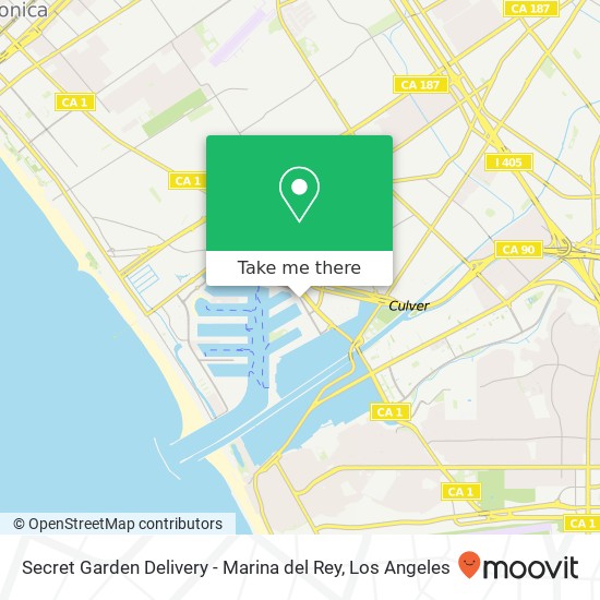 Mapa de Secret Garden Delivery - Marina del Rey