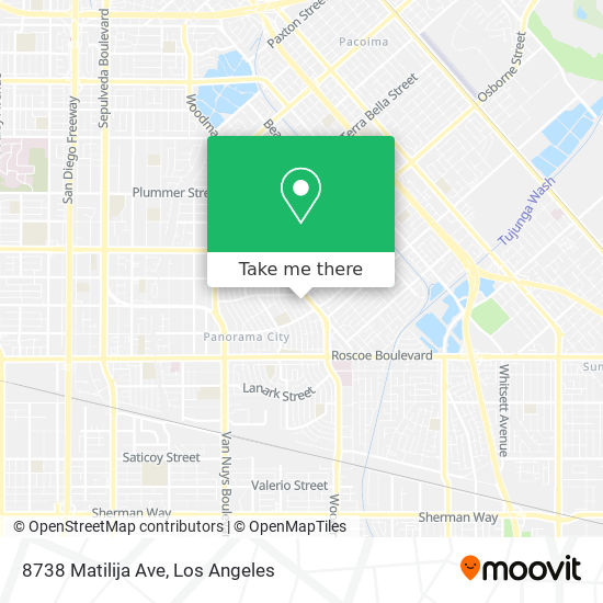 Mapa de 8738 Matilija Ave