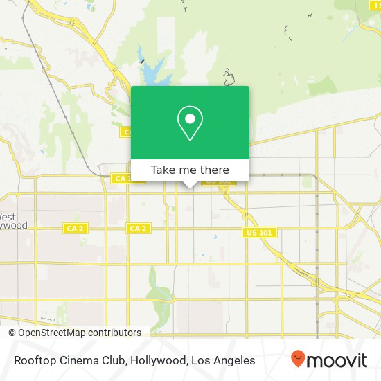 Rooftop Cinema Club, Hollywood map