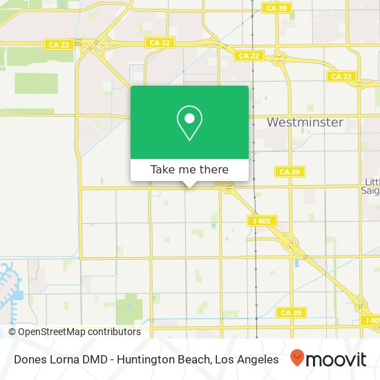 Mapa de Dones Lorna DMD - Huntington Beach