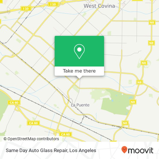 Same Day Auto Glass Repair map