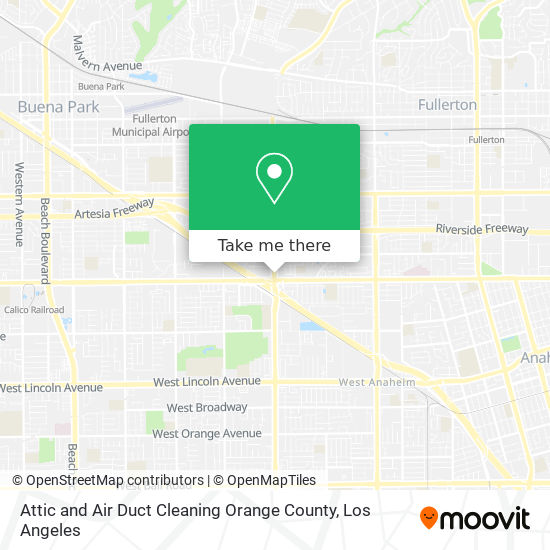 Attic and Air Duct Cleaning Orange County map