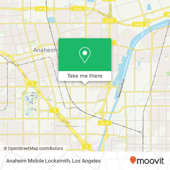 Mapa de Anaheim Mobile Locksmith