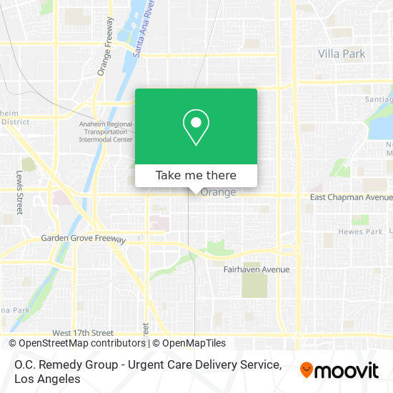 O.C. Remedy Group - Urgent Care Delivery Service map