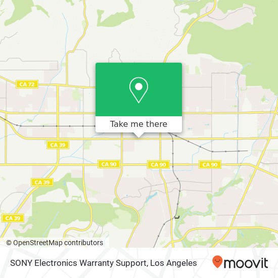 Mapa de SONY Electronics Warranty Support