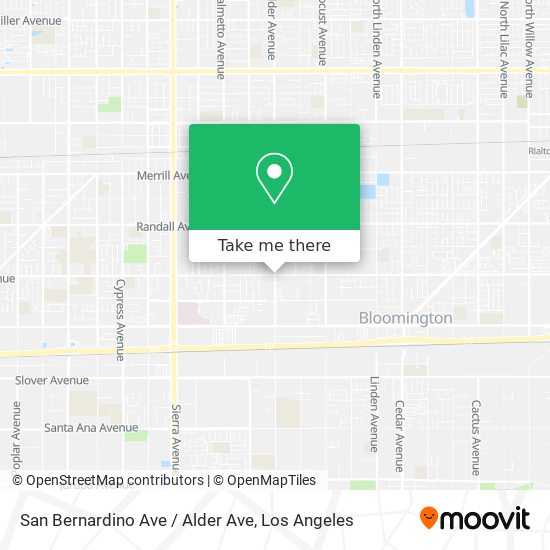 San Bernardino Ave / Alder Ave map