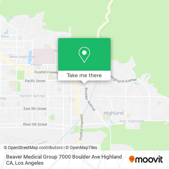 Mapa de Beaver Medical Group 7000 Boulder Ave Highland CA