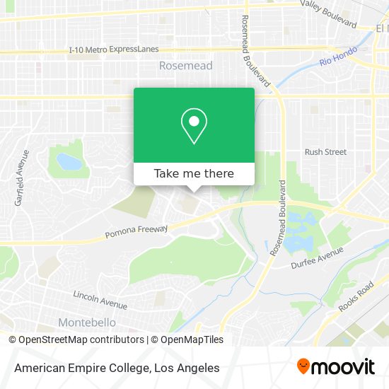 American Empire College map