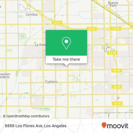 Mapa de 8888 Los Flores Ave