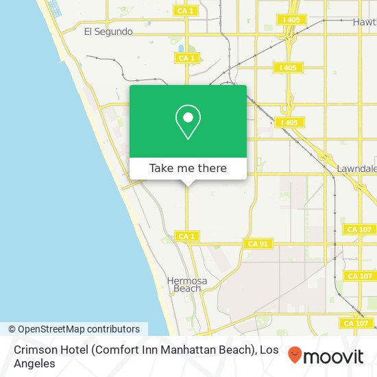 Crimson Hotel (Comfort Inn Manhattan Beach) map