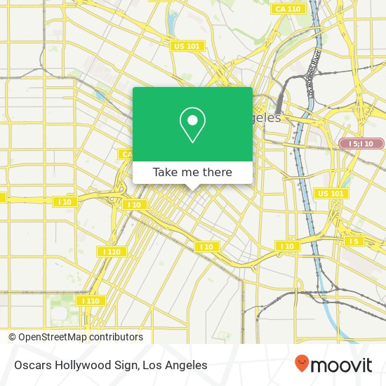 Oscars Hollywood Sign map