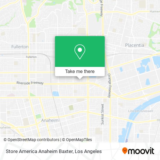 Mapa de Store America Anaheim Baxter
