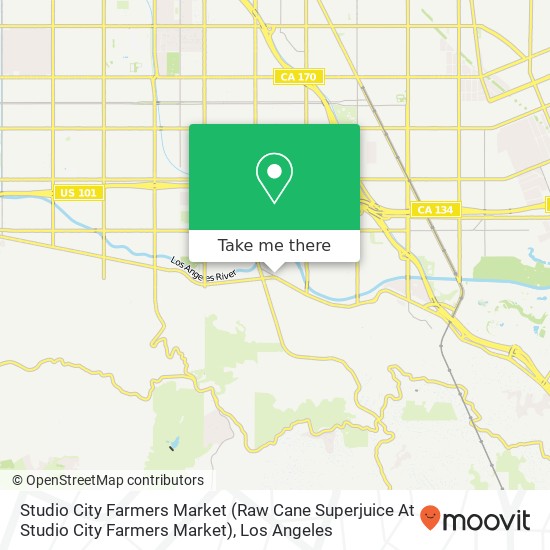 Mapa de Studio City Farmers Market (Raw Cane Superjuice At Studio City Farmers Market)