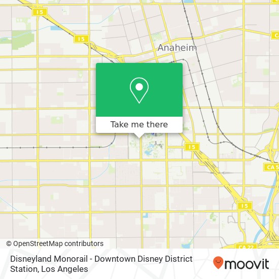 Disneyland Monorail - Downtown Disney District Station map