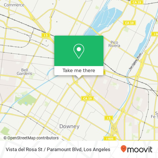 Mapa de Vista del Rosa St / Paramount Blvd
