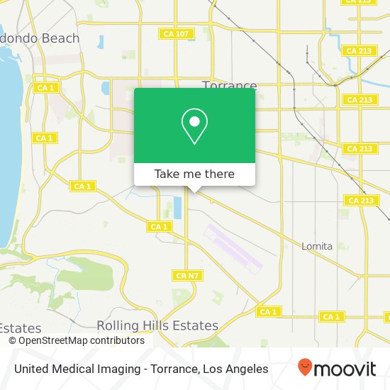 Mapa de United Medical Imaging - Torrance