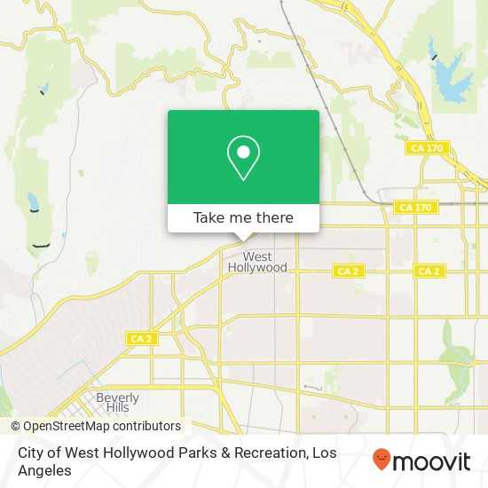 City of West Hollywood Parks & Recreation map