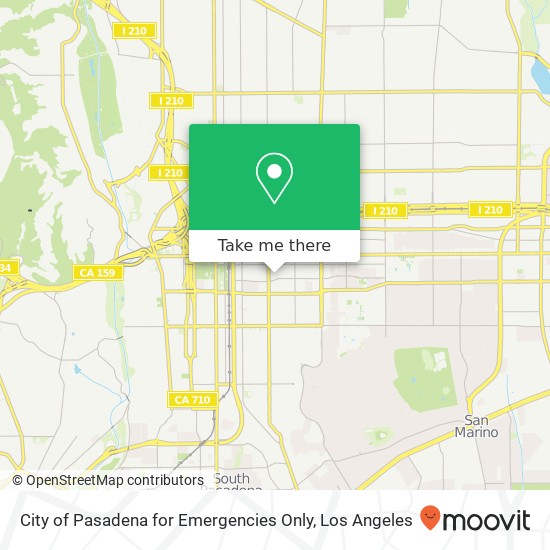 City of Pasadena for Emergencies Only map