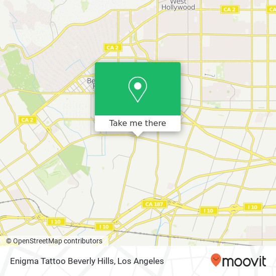 Mapa de Enigma Tattoo Beverly Hills