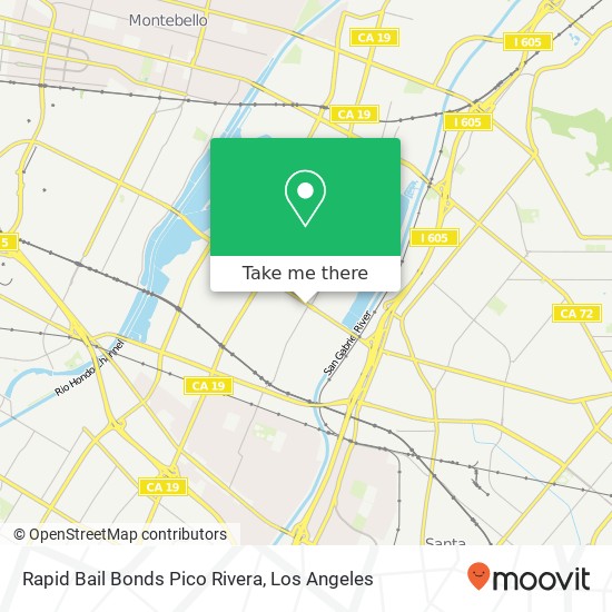 Mapa de Rapid Bail Bonds Pico Rivera