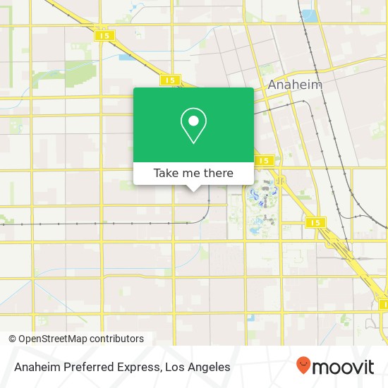 Anaheim Preferred Express map